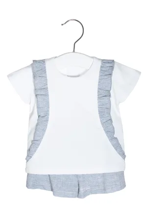 "Bronte" Navy Striped T-Shirt & Shorts