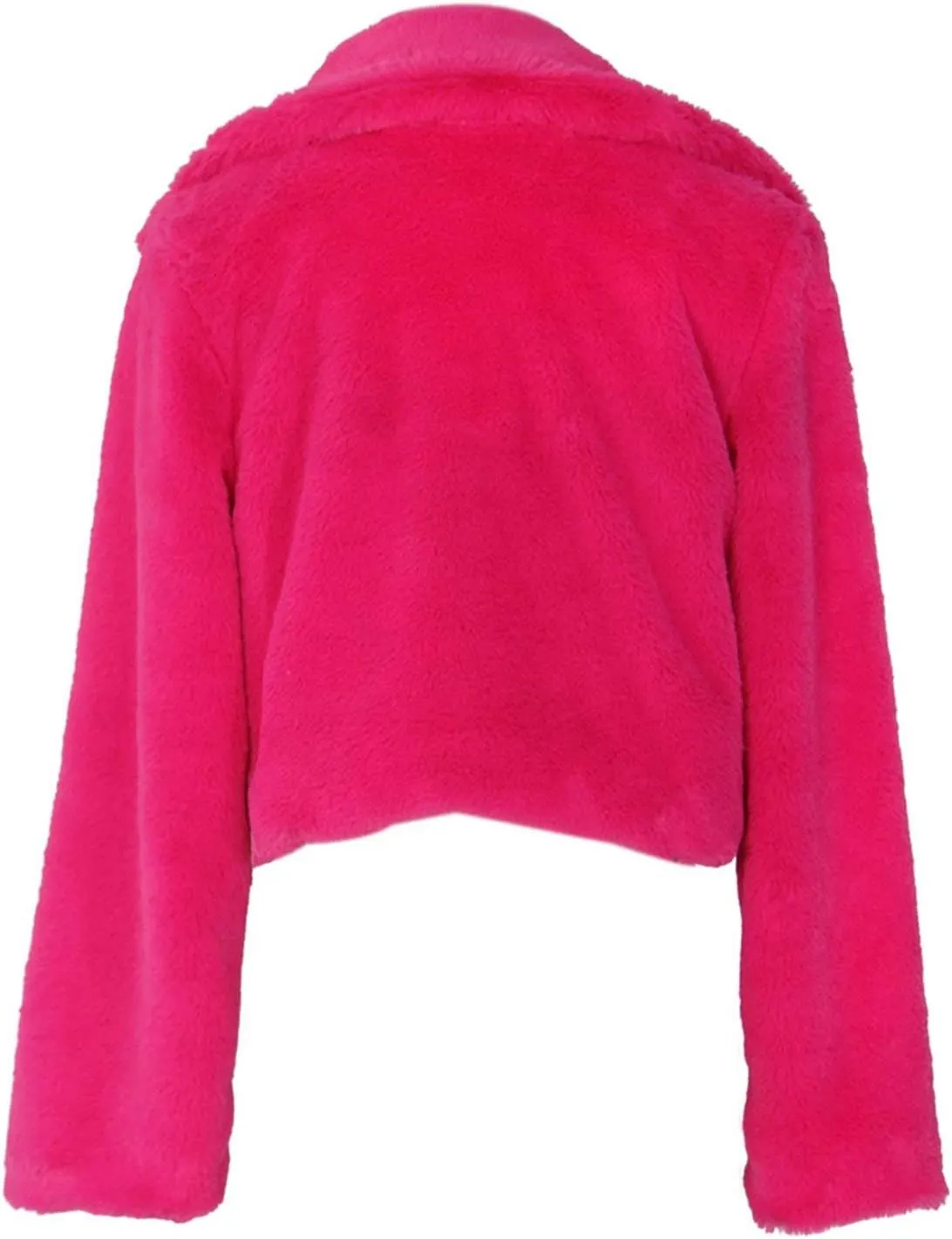 RAMOUG Womens Winter Outerwear Faux Fur Long Sleeve Crop Jacket Shaggy Coat Open Front Cardigans