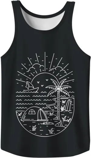 Rave Tank Tops Men Beach Tank Tops Graphic Summer Funny Sleeveless EDM Outfits Patriotic Shirts Up to 3XL