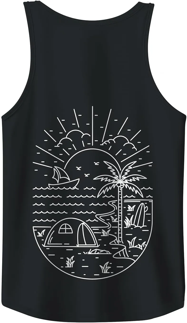 Rave Tank Tops Men Beach Tank Tops Graphic Summer Funny Sleeveless EDM Outfits Patriotic Shirts Up to 3XL