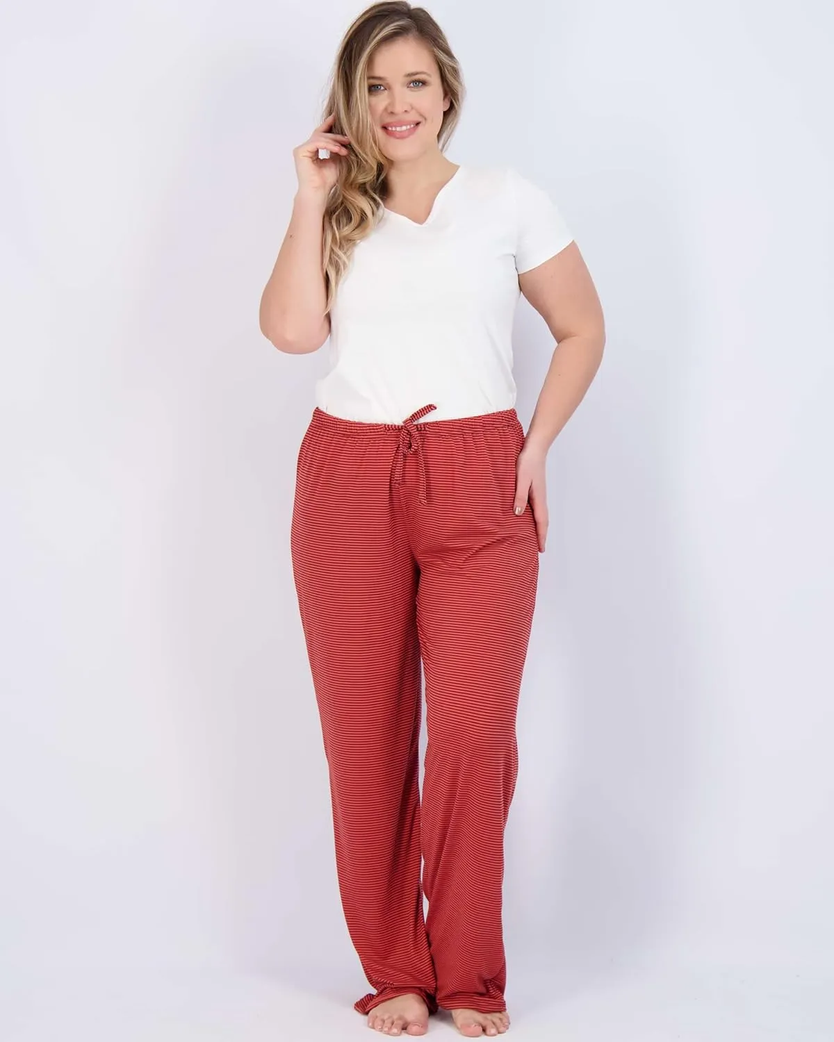 Real Essentials 3 Pack: Womens Ultra-Soft Comfy Pajama Lounge Pants Sleepwear (Available in Plus Size)