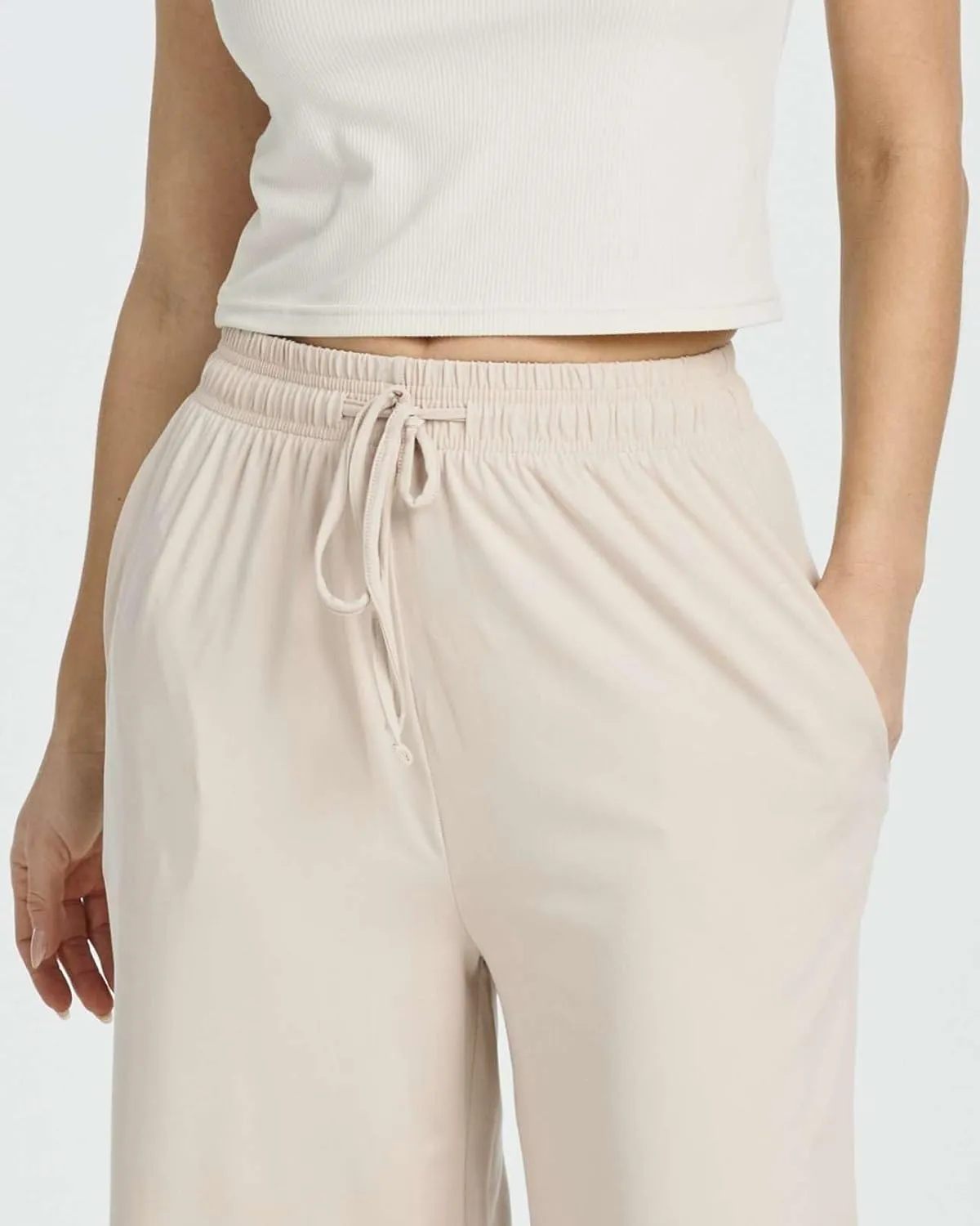 Real Essentials 3 Pack: Women's Ultra-Soft Wide Leg Loose Capri Open Bottom Pants - Yoga Lounge Pockets(Available in Plus)