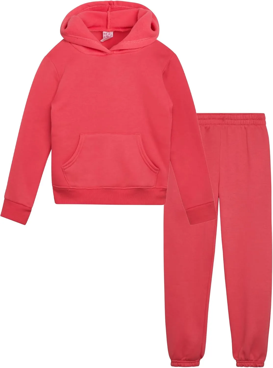 Real Love Toddler Girls' Jogger Set - 2 Piece Soft Fleece Pullover Hoodie and Jogger Pants for Little Girls (2T-6)