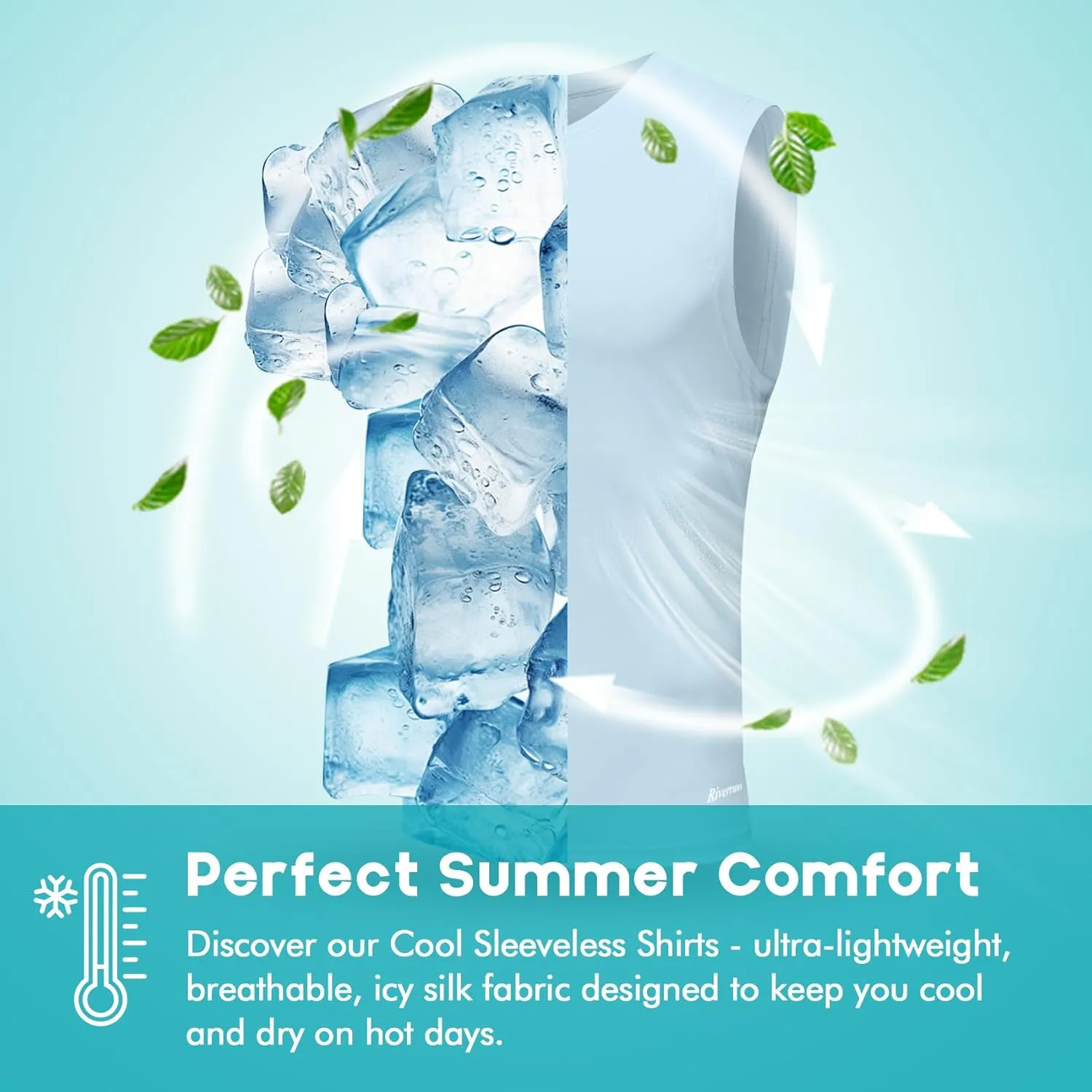 Riverruns Men's Sleeveless Tank Tops Quick Dry Workout Shirts for Gym Fitness Running Beach Swim
