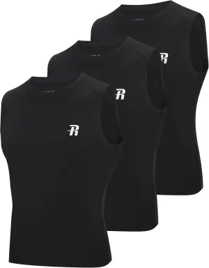 Runhit Boys Sleeveless Compression Shirt Kids Athletic Tank Tops Youth Quick Dry Undershirt for Football Basketball