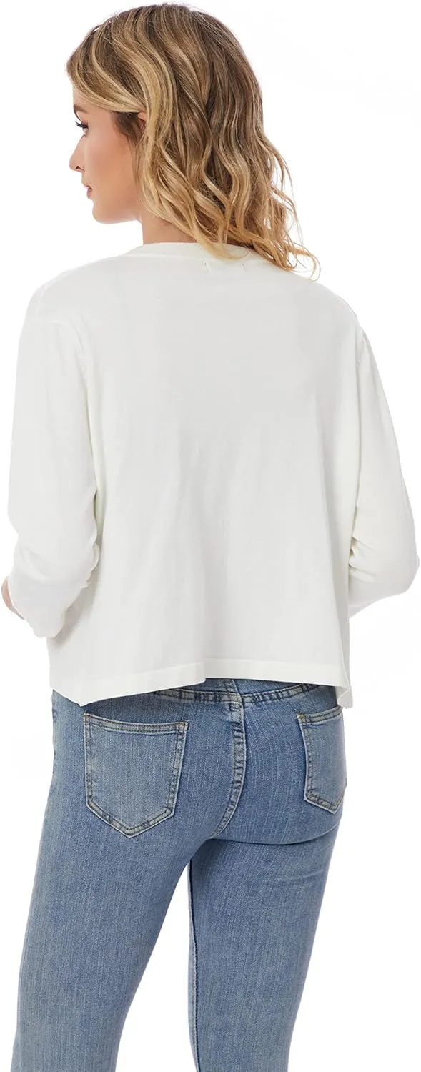Satuun Women's 3/4 Sleeve Shrugs Lightweight Open Front Cropped Cardigan Tops