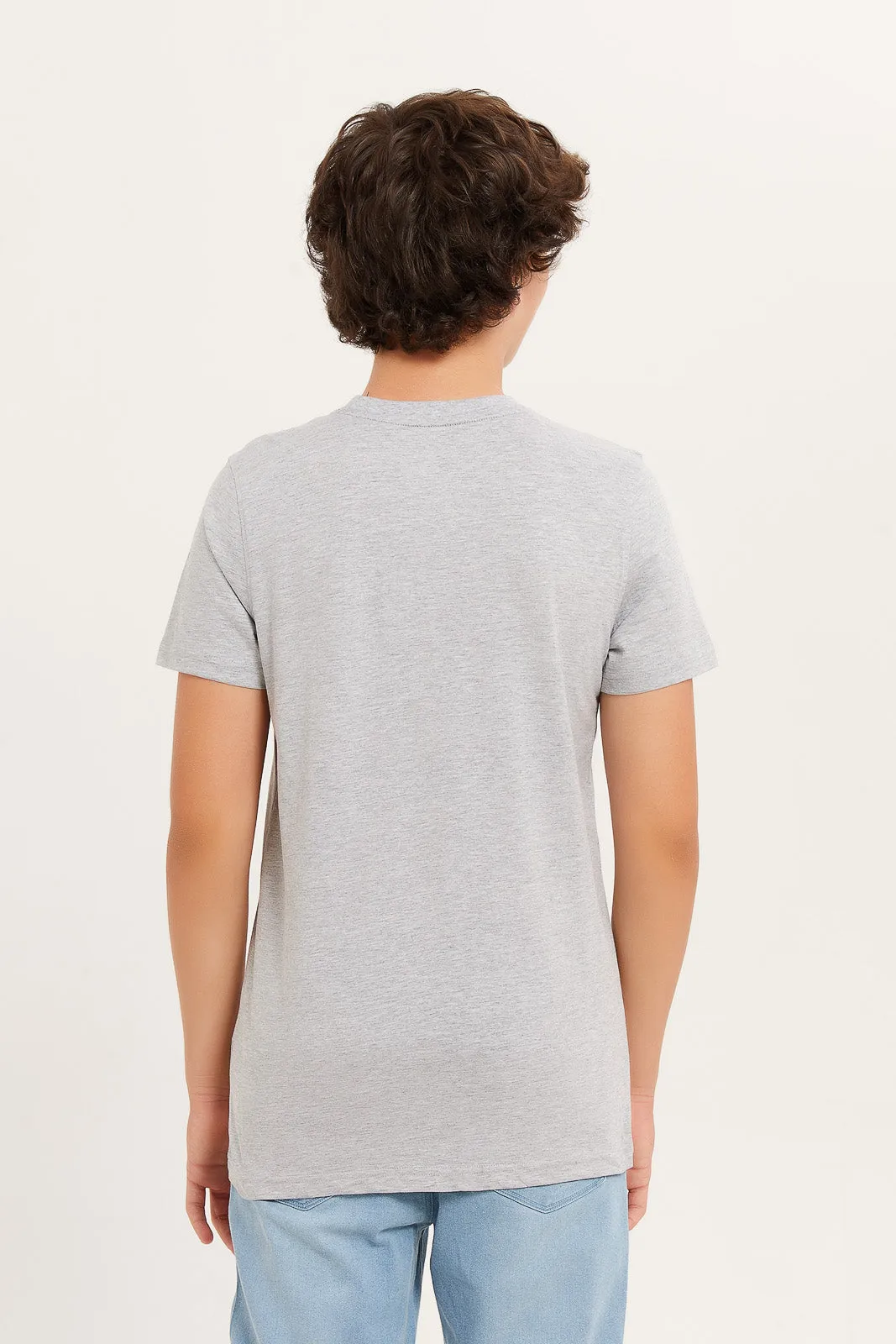 Senior Boys Grey Deadpool T-Shirt