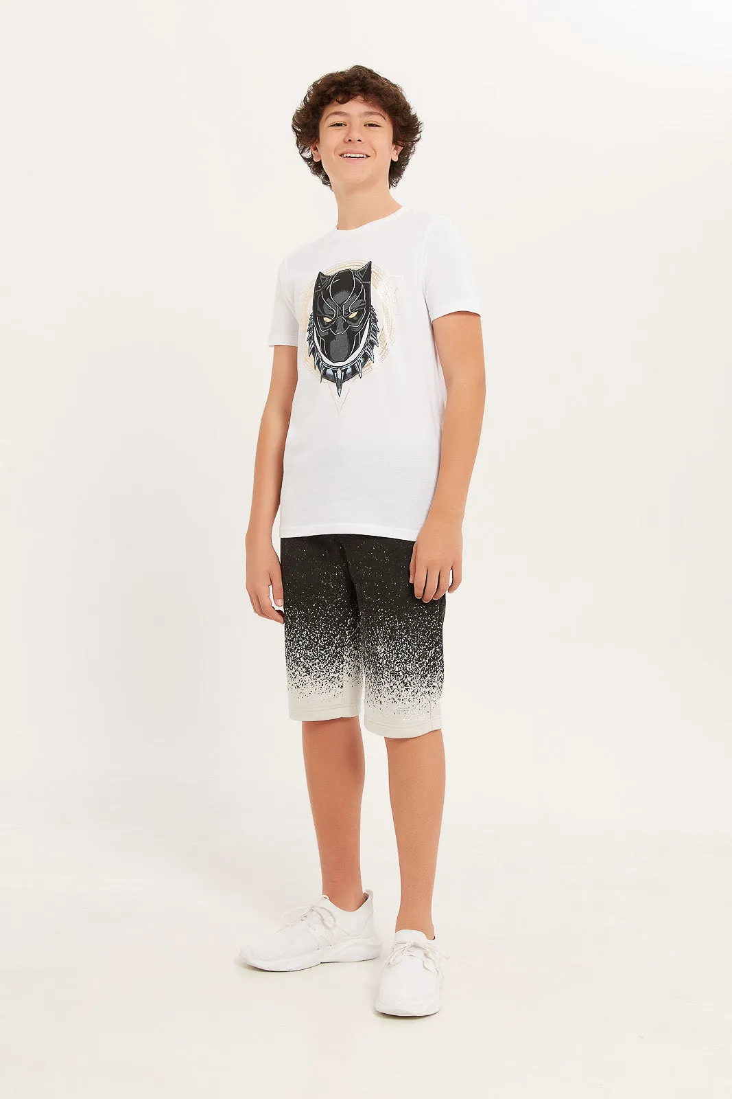 Senior Boys White Balck Panther T-Shirt