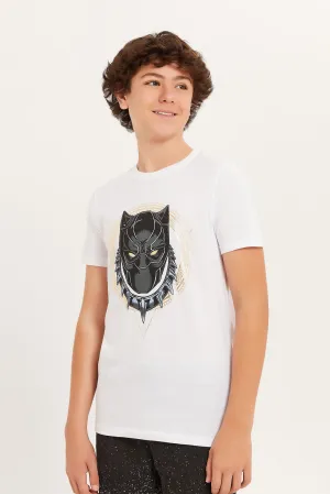 Senior Boys White Balck Panther T-Shirt
