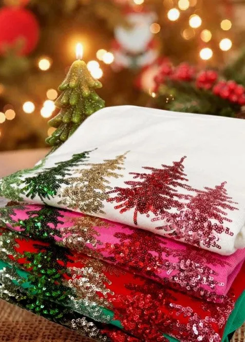 Sequin Christmas Tree Sweater