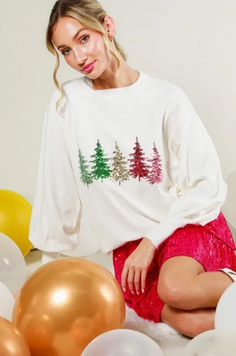 Sequin Christmas Tree Sweater