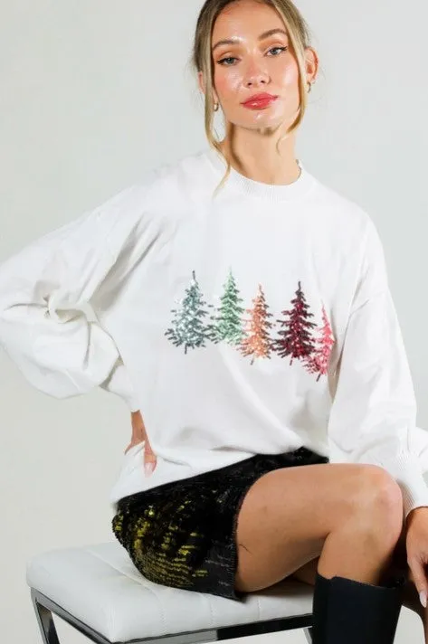Sequin Christmas Tree Sweater