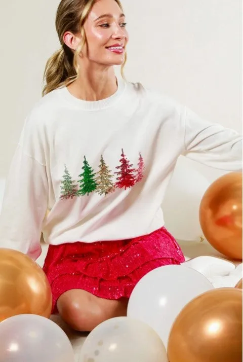 Sequin Christmas Tree Sweater