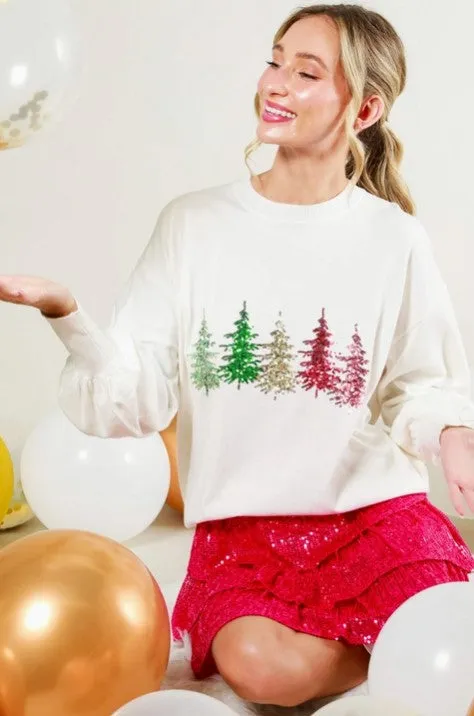Sequin Christmas Tree Sweater