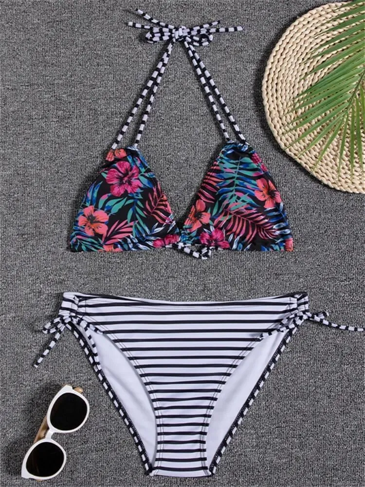 Sexy Ladies Bikinis with Prints / Female Two Piece Swimsuit - SF1086