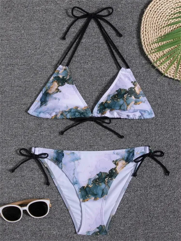 Sexy Ladies Bikinis with Prints / Female Two Piece Swimsuit - SF1086