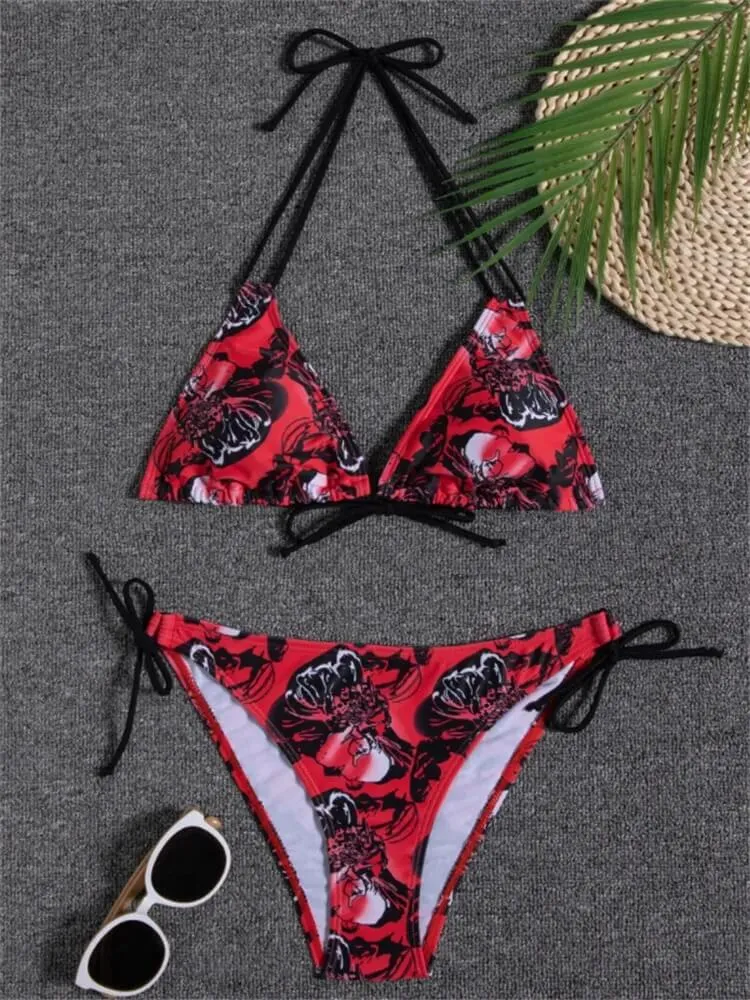 Sexy Ladies Bikinis with Prints / Female Two Piece Swimsuit - SF1086