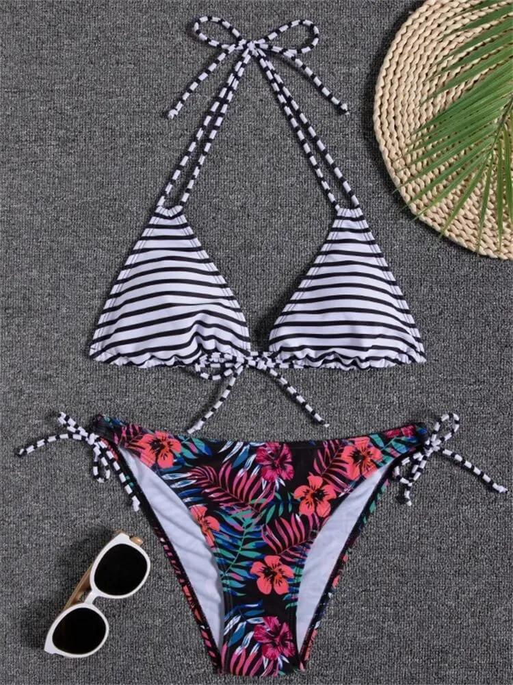 Sexy Ladies Bikinis with Prints / Female Two Piece Swimsuit - SF1086