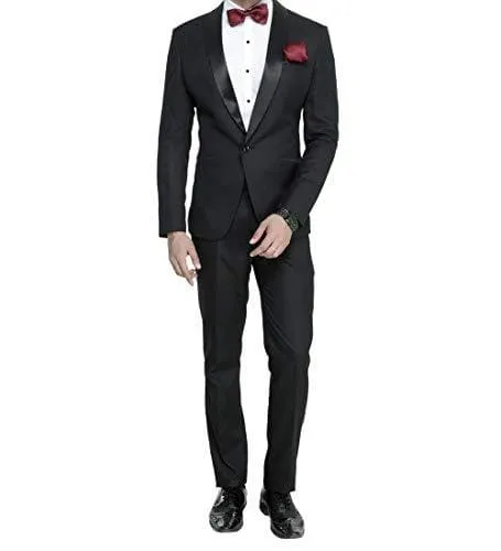 Shawl Collar One Button Slim Fit Tuxedo Suit
