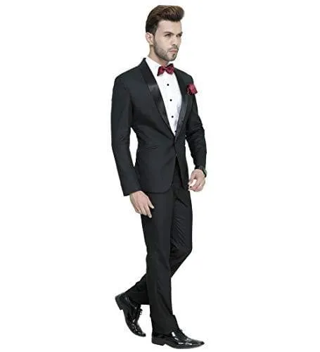 Shawl Collar One Button Slim Fit Tuxedo Suit