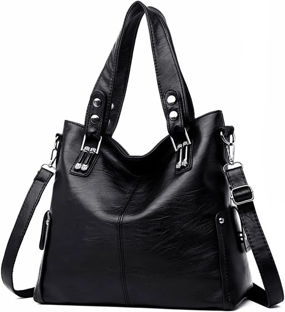 Shoulder Bag Stylish Women Leather Handbags - Large Bucket Tote Shoulder Crossbody Bag for Ladies