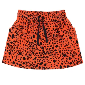 Skirt with Buttons and Pockets Spotted Animal