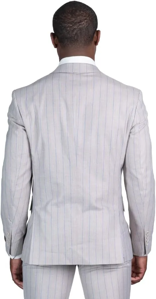 Slim Fit 2 Button Pinstripe Blazer Dinner Jacket 7918