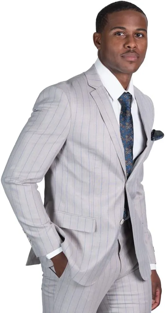Slim Fit 2 Button Pinstripe Blazer Dinner Jacket 7918