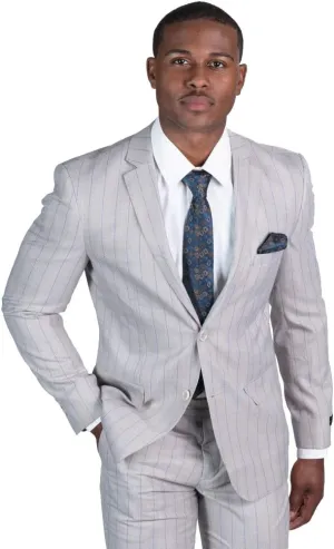 Slim Fit 2 Button Pinstripe Blazer Dinner Jacket 7918