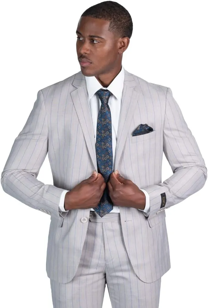 Slim Fit 2 Button Pinstripe Blazer Dinner Jacket 7918