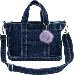 SoonerCozer Crossbody Denim Purse Fashion Small Hobo Bag Stylish Handbag Tote Bag for Women