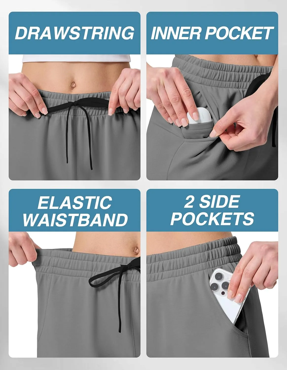 SPECIALMAGIC Sweatpants Women, Capri Pants for Women, Soft Wide Leg Pajama Pants for Yoga Sports Running