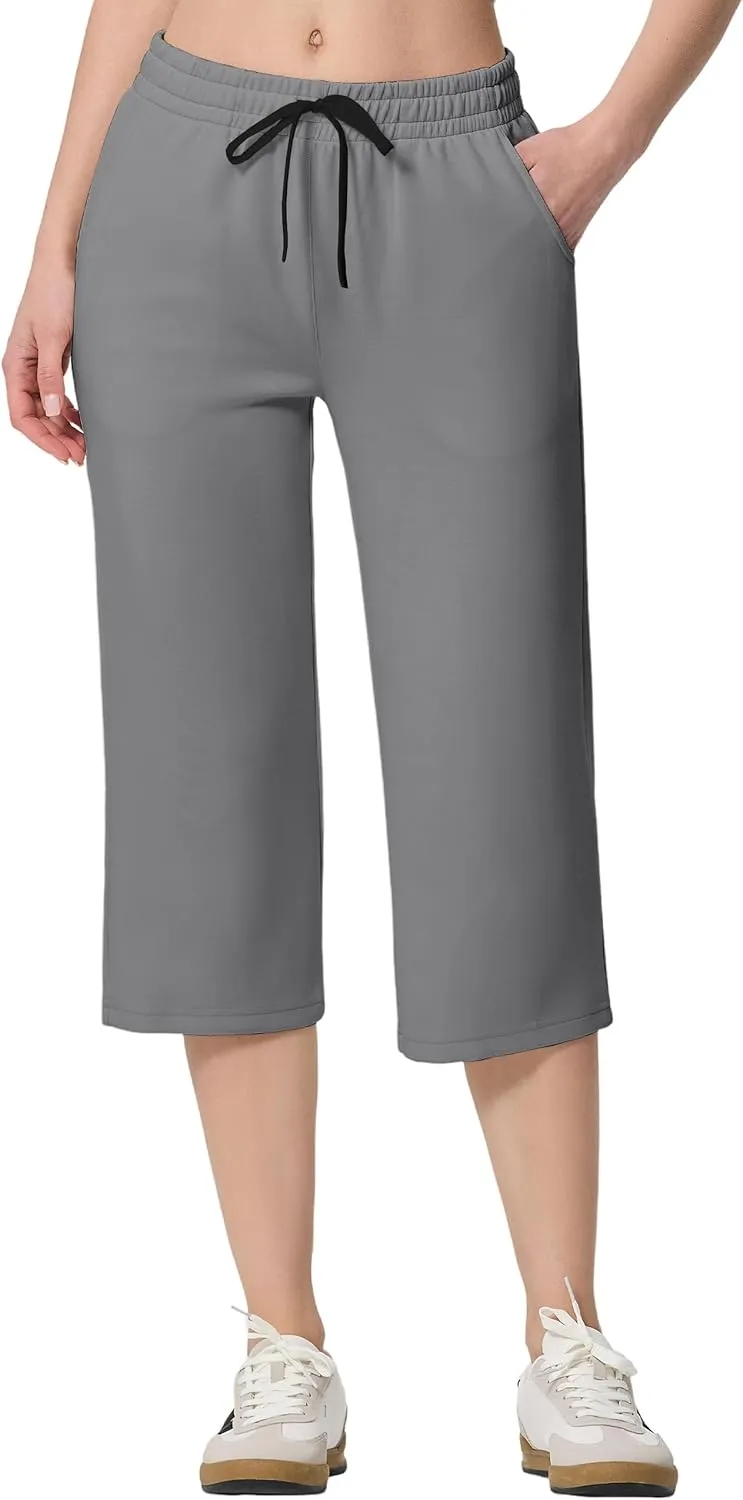 SPECIALMAGIC Sweatpants Women, Capri Pants for Women, Soft Wide Leg Pajama Pants for Yoga Sports Running