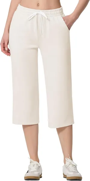 SPECIALMAGIC Sweatpants Women, Capri Pants for Women, Soft Wide Leg Pajama Pants for Yoga Sports Running