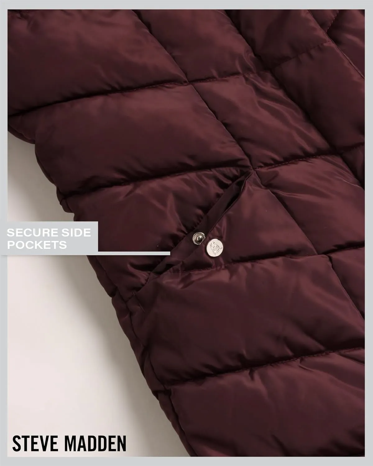 Steve Madden Women's Insulated Quilted Puffer Parka Winter Coat with Hood (S-XL)