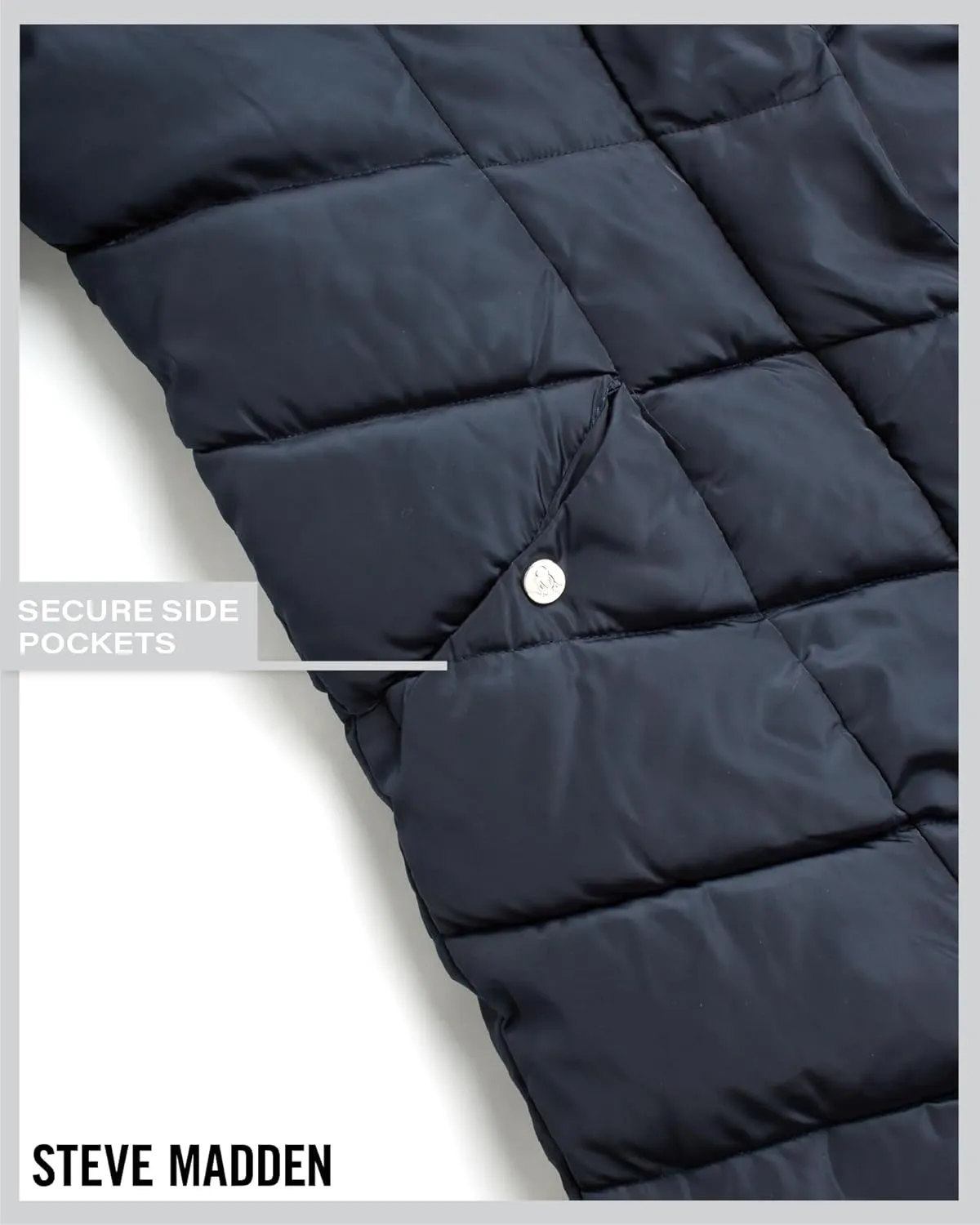Steve Madden Women's Insulated Quilted Puffer Parka Winter Coat with Hood (S-XL)