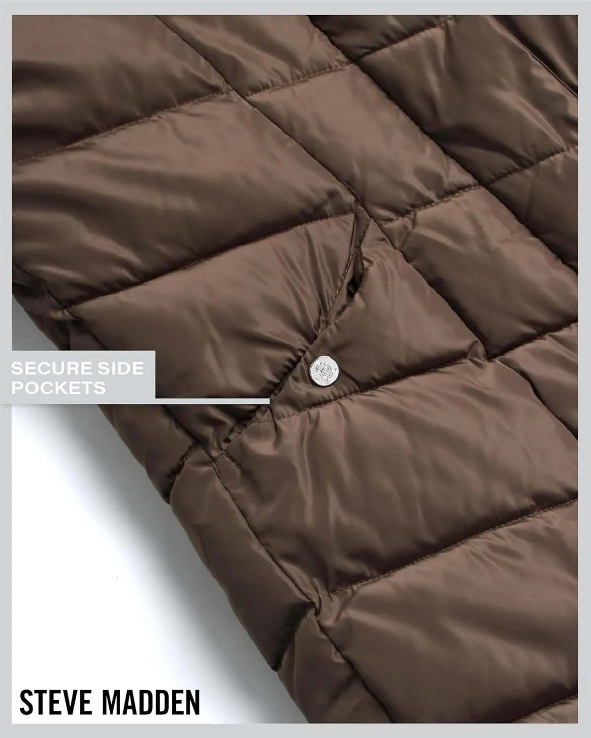 Steve Madden Women's Insulated Quilted Puffer Parka Winter Coat with Hood (S-XL)