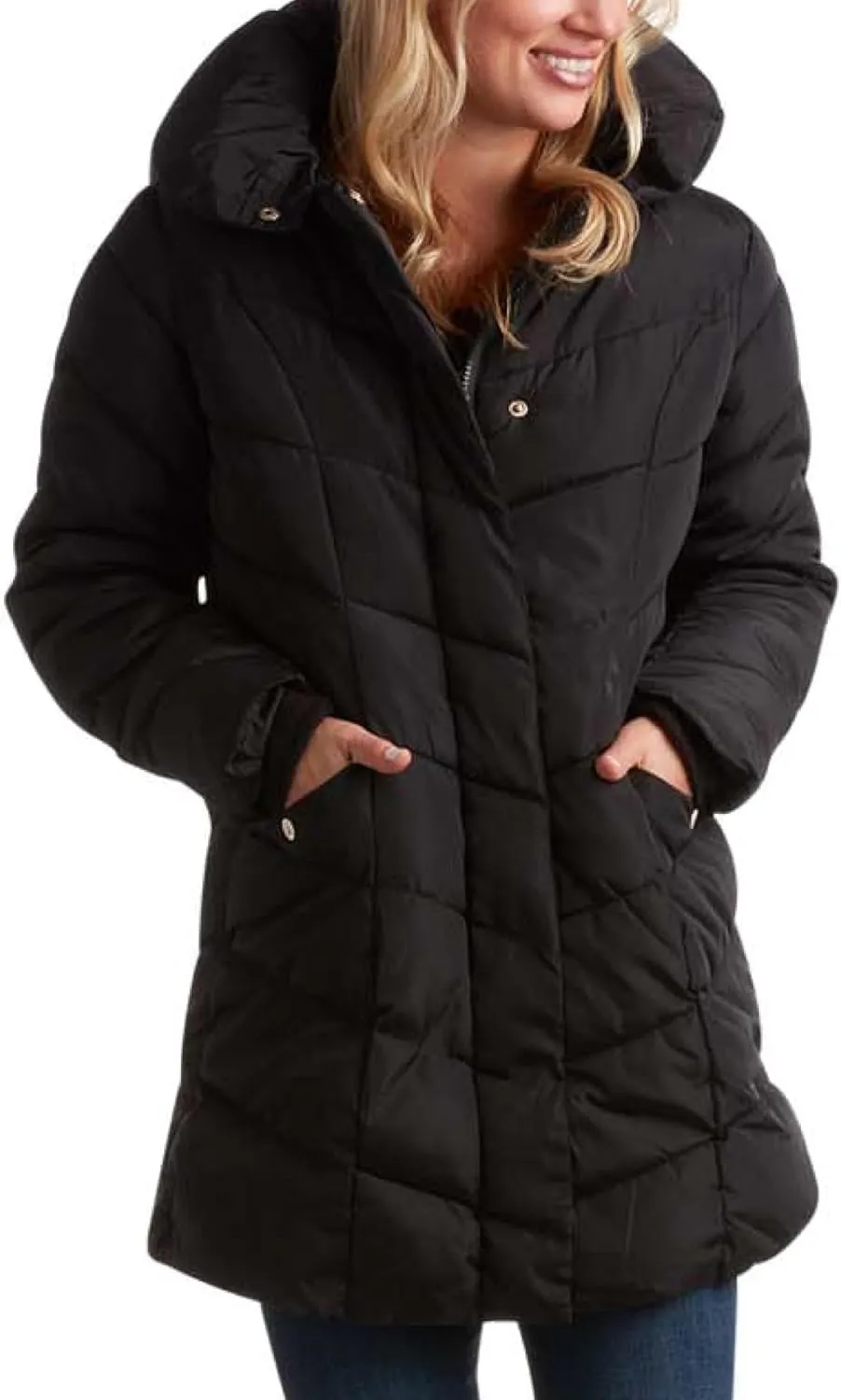 Steve Madden Women's Insulated Quilted Puffer Parka Winter Coat with Hood (S-XL)