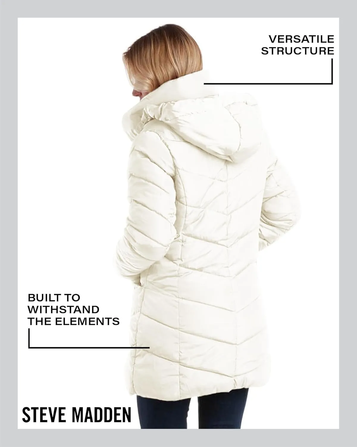 Steve Madden Women's Insulated Quilted Puffer Parka Winter Coat with Hood (S-XL)