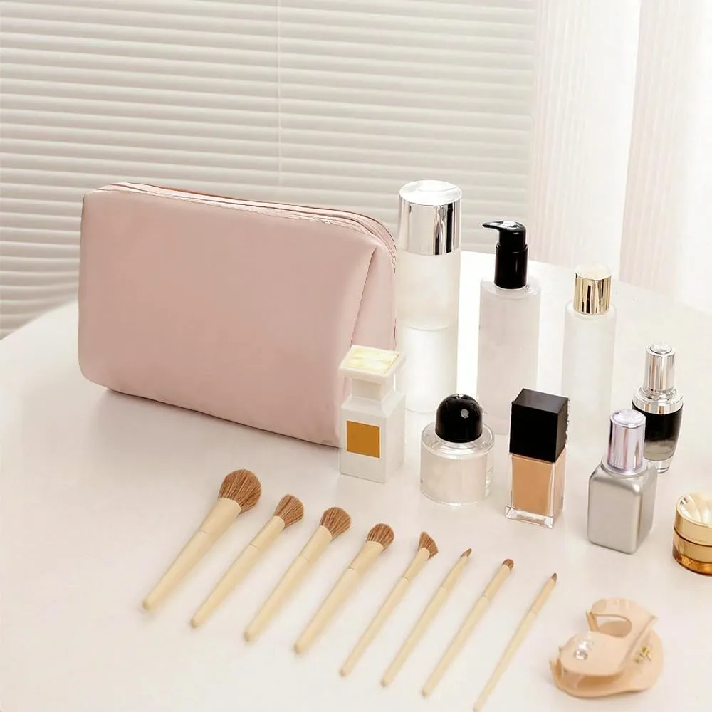 Streamline Travel Makeup Pouch for Women,Portable Waterproof Multifunctional Toiletry Bag,Stylish Mini Cosmetic Pouch