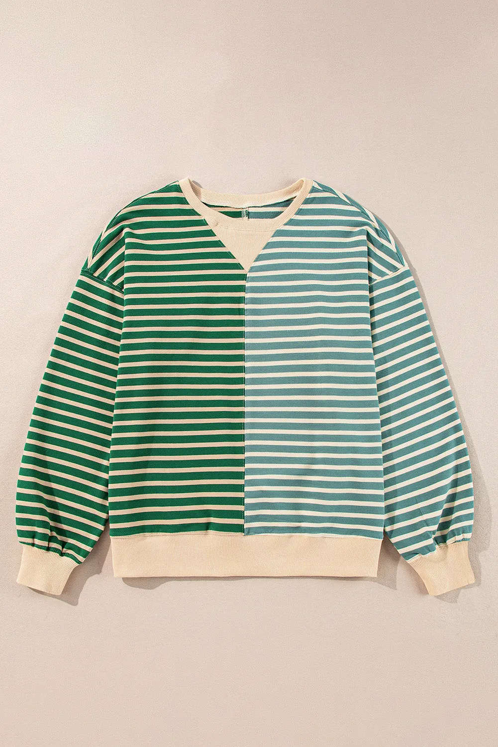 Stripe Colorblock Oversized Sweatshirt