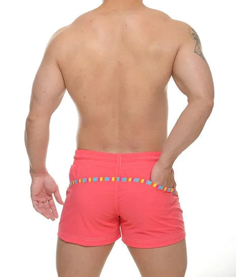 STUD Zeke 4" swim beach short pink