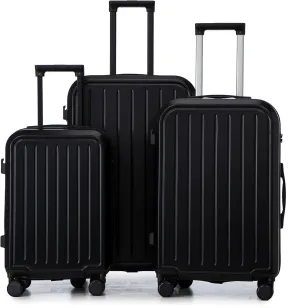 Stylish Black ABS Spinner Wheel Luggage with USB Port and Cup Holder for Travel