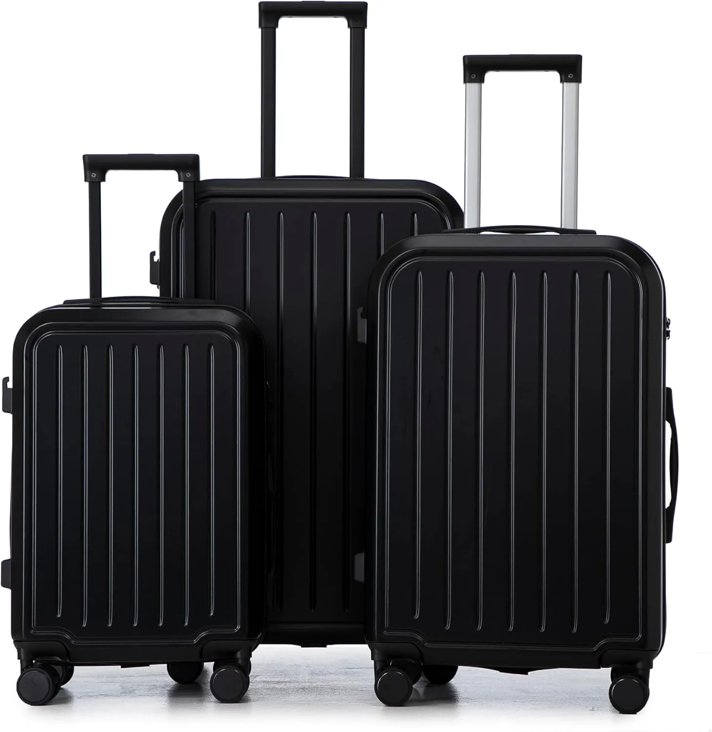 Stylish Black ABS Spinner Wheel Luggage with USB Port and Cup Holder for Travel