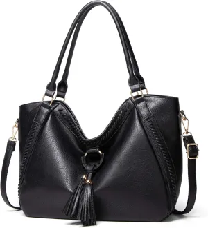Stylish Brown Leather Crossbody Hobo Bag for Women with Tassel - Large Shoulder Handbag