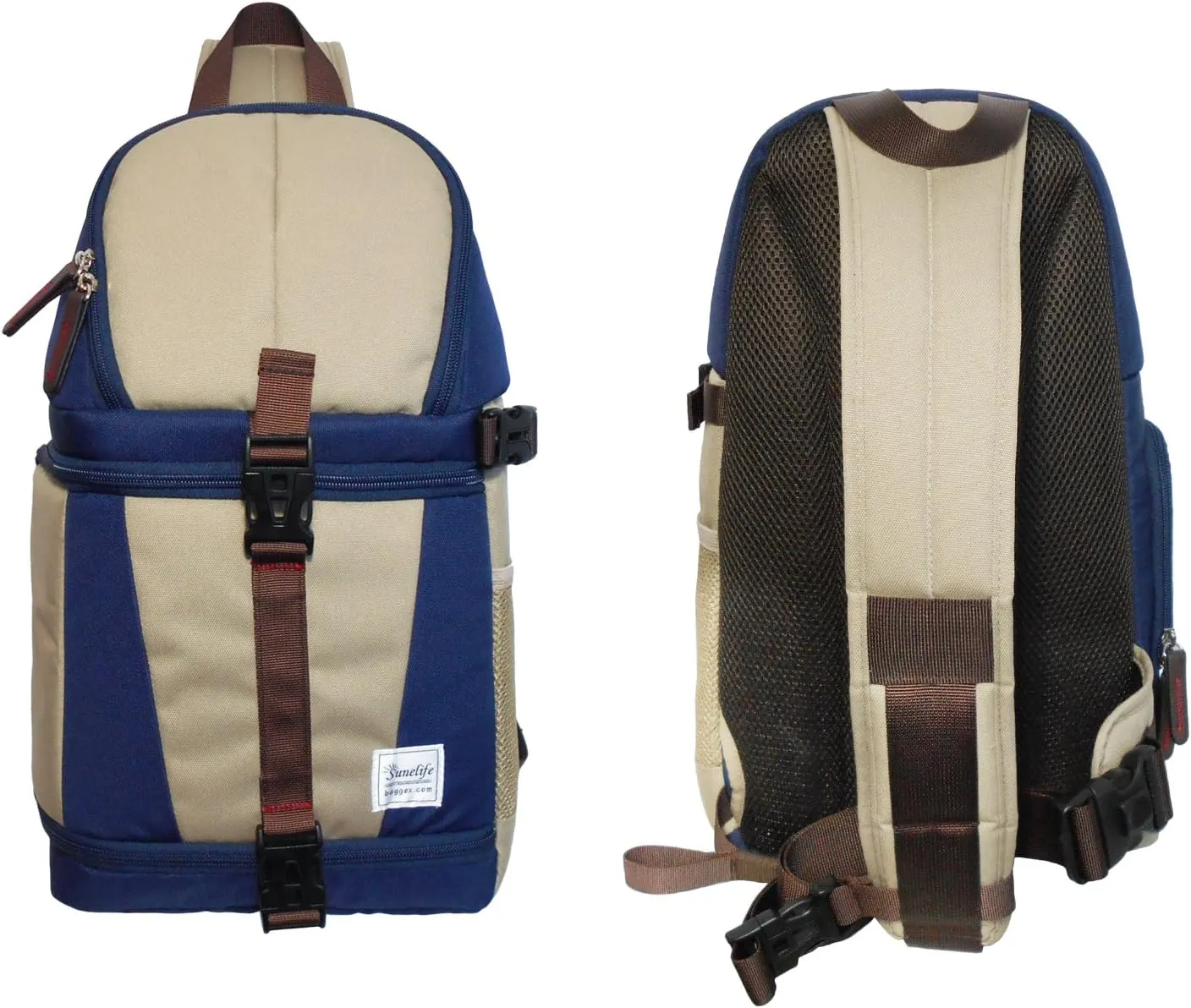 Stylish Camera Sling Backpack Bag for for DSLR Camera and lenses (Navy/Beige)