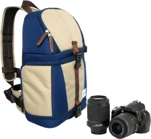 Stylish Camera Sling Backpack Bag for for DSLR Camera and lenses (Navy/Beige)
