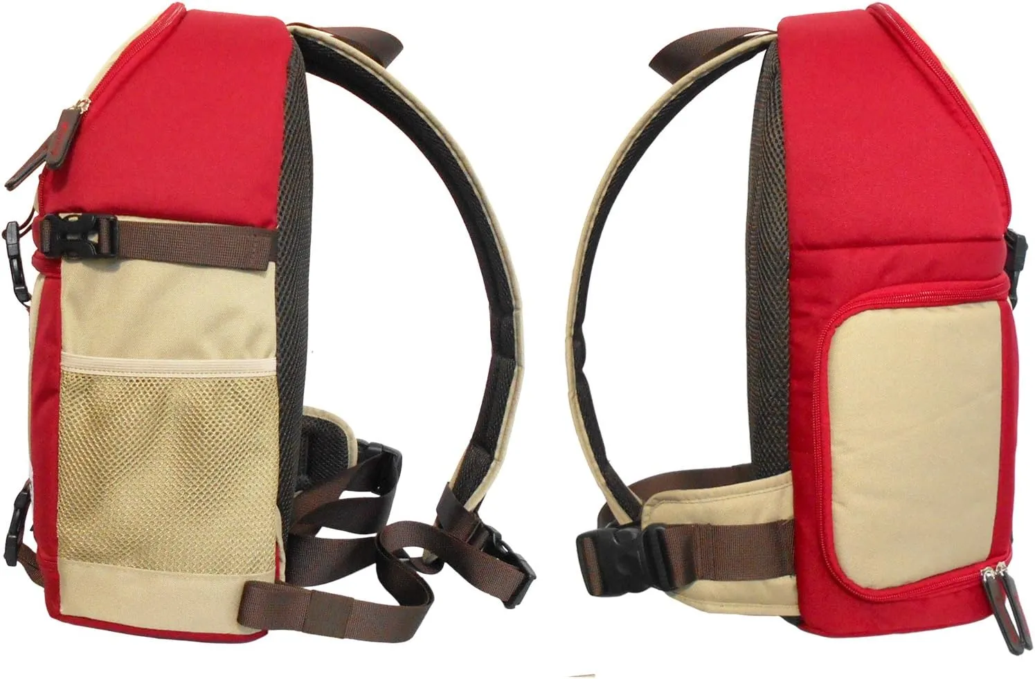 Stylish Camera Sling Backpack Bag for for DSLR Camera and lenses (Red/Beige)