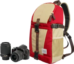 Stylish Camera Sling Backpack Bag for for DSLR Camera and lenses (Red/Beige)