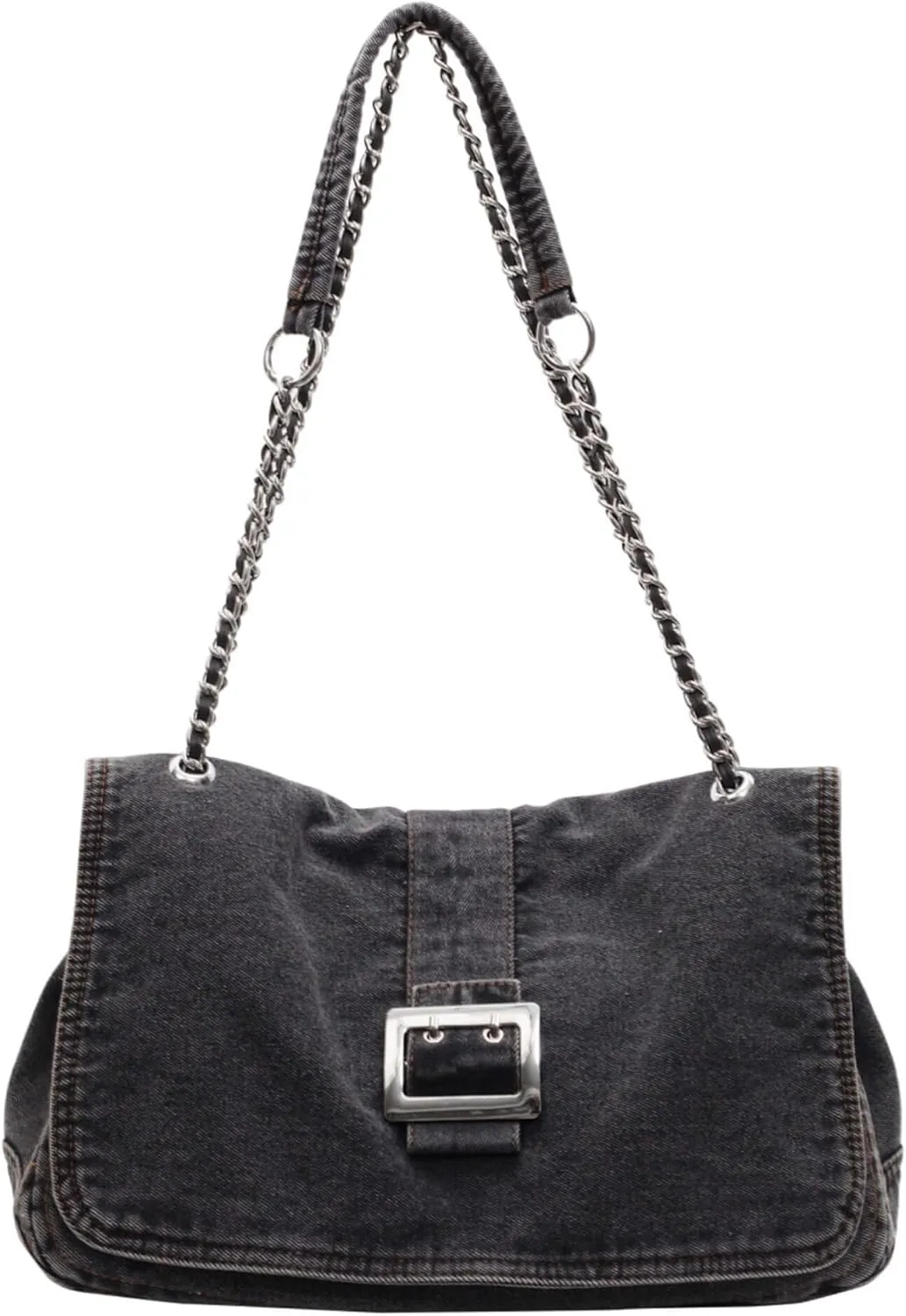 Stylish Denim Tote Bag for Women, Jean Purse Designer Handbag with Adjustable Strap